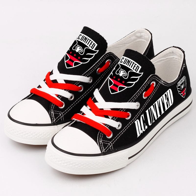 D.C. United Low Top Canvas Sport Sneakers Shoes For Men Women Fans