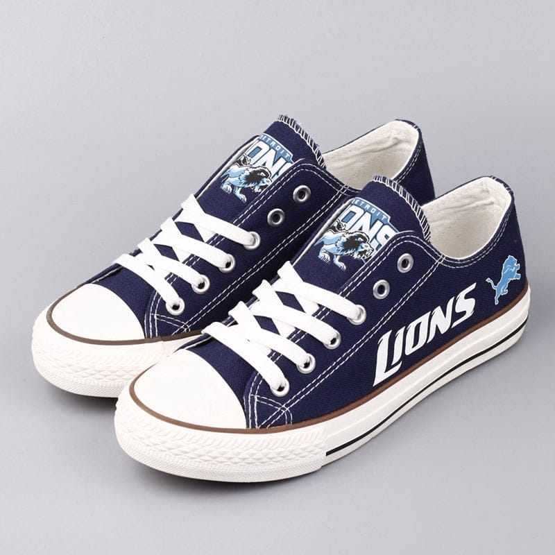 Detroit Lions Low Top Canvas Sport Sneakers Shoes For Men Women Fans - Image 5