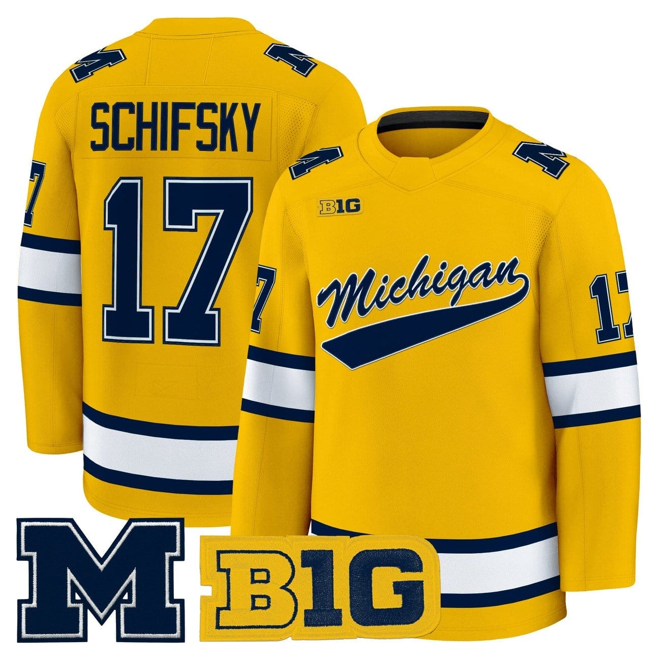 Garrett Schifsky Jersey #17 Michigan Wolverines 2025-26 Premium All Stitched