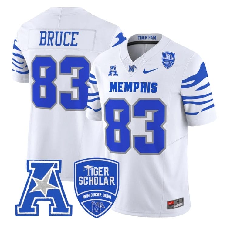 Isaac Bruce Jersey #83 Memphis Tigers 2025 Vapor Limited Stitched White