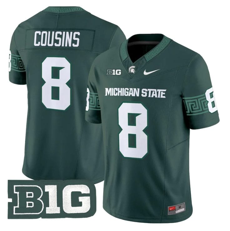 Kirk Cousins Jersey #8 Michigan State Spartans 2025 Vapor Stitched Green