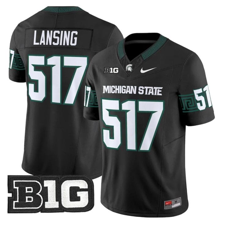 Lansing Jersey #517 Michigan State Spartans 2025 Vapor Stitched Black