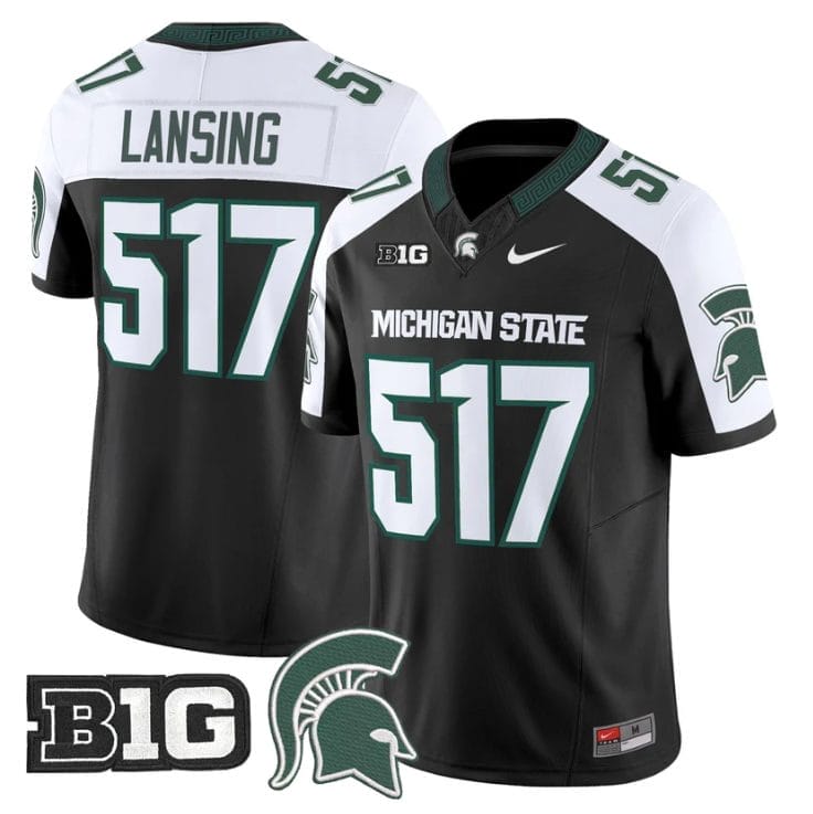 Lansing Jersey #517 Michigan State Spartans 2025 Vapor Stitched Black Alter