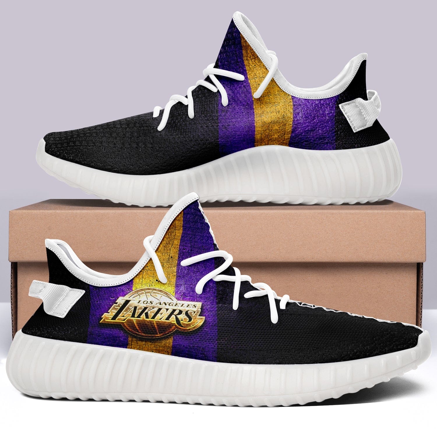 Los Angeles Lakers NBA 350v Yeezy Sneakers For Men Women Fans - Image 2