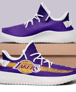 Alternative view of Los Angeles Lakers NBA 350v Yeezy Sneakers For Men Women Fans