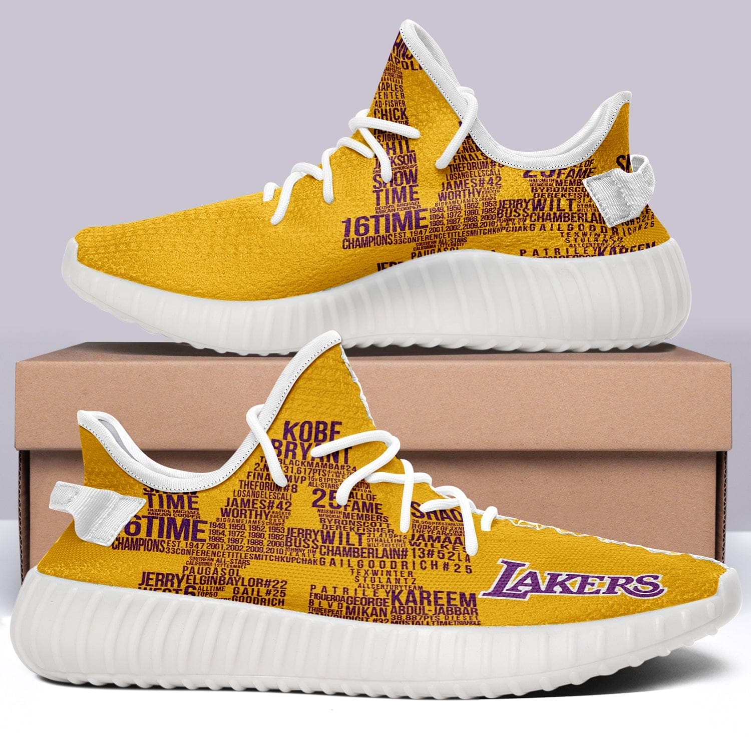 Los Angeles Lakers NBA 350v Yeezy Sneakers For Men Women Fans - Image 5