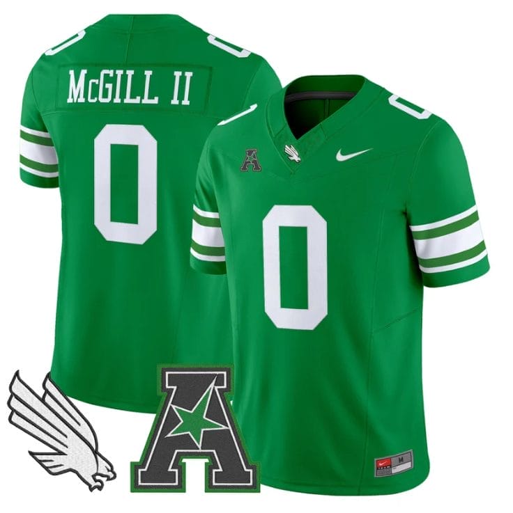 Makenzie McGill II Jersey #0 North Texas Mean Green 2025 Stitched Green