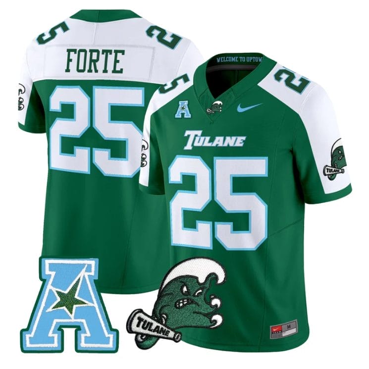 Matt Forte Jersey #25 Tulane Green Wave 2025 Vapor Limited Stitched - Image 3