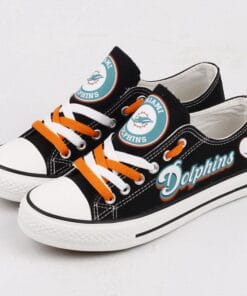 Alternative view of Miami Dolphins Low Top Canvas Sport Sneakers Shoes For Men Women Fans