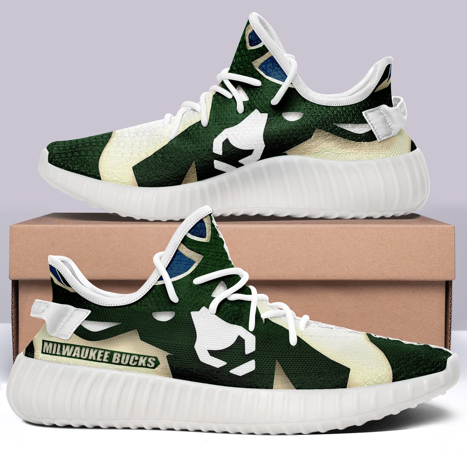 Milwaukee Bucks NBA 350v Yeezy Sneakers For Men Women Fans - Image 4