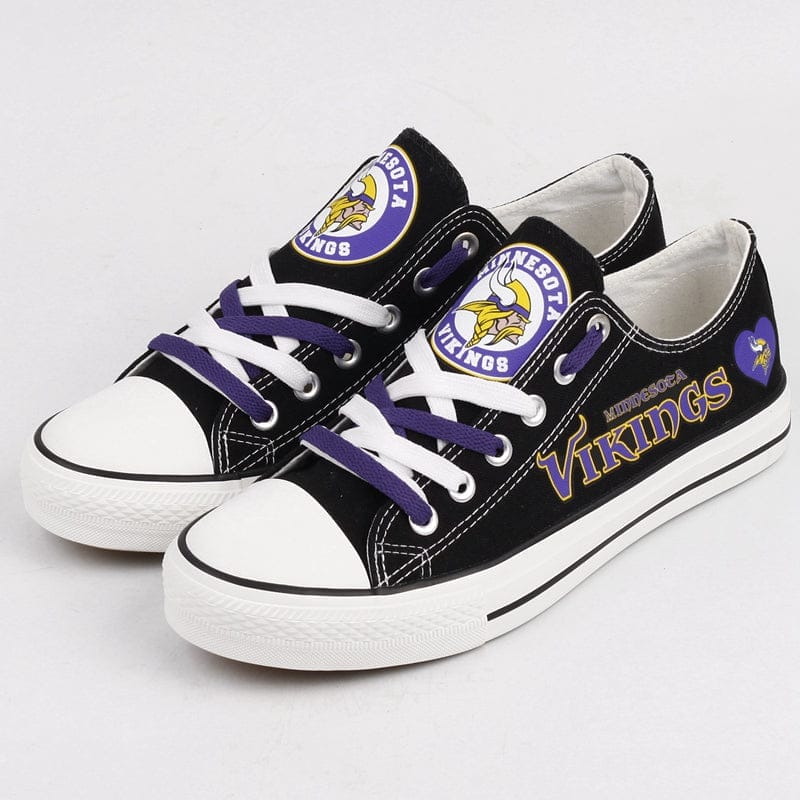 Minnesota Vikings Low Top Canvas Sport Sneakers Shoes For Men Women Fans - Image 2