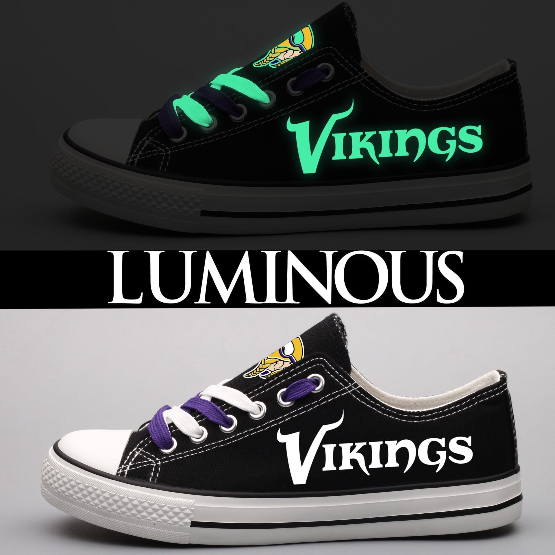 Minnesota Vikings Low Top Canvas Sport Sneakers Shoes For Men Women Fans - Image 4