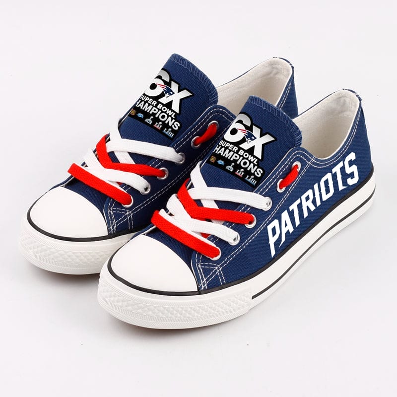 New England Patriots Low Top Canvas Sport Sneakers Shoes For Men Women Fans - Image 2