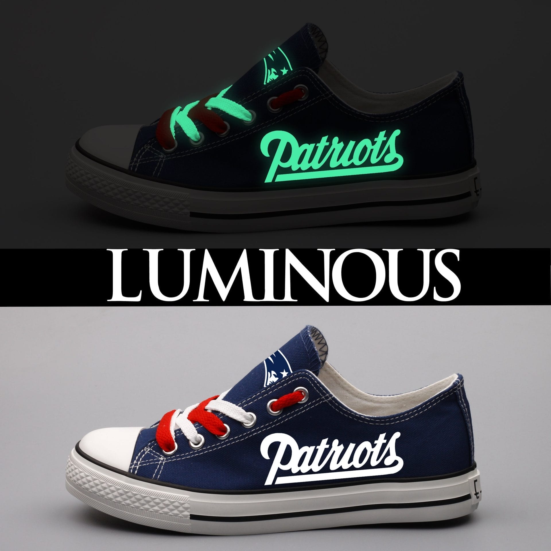 New England Patriots Low Top Canvas Sport Sneakers Shoes For Men Women Fans - Image 5