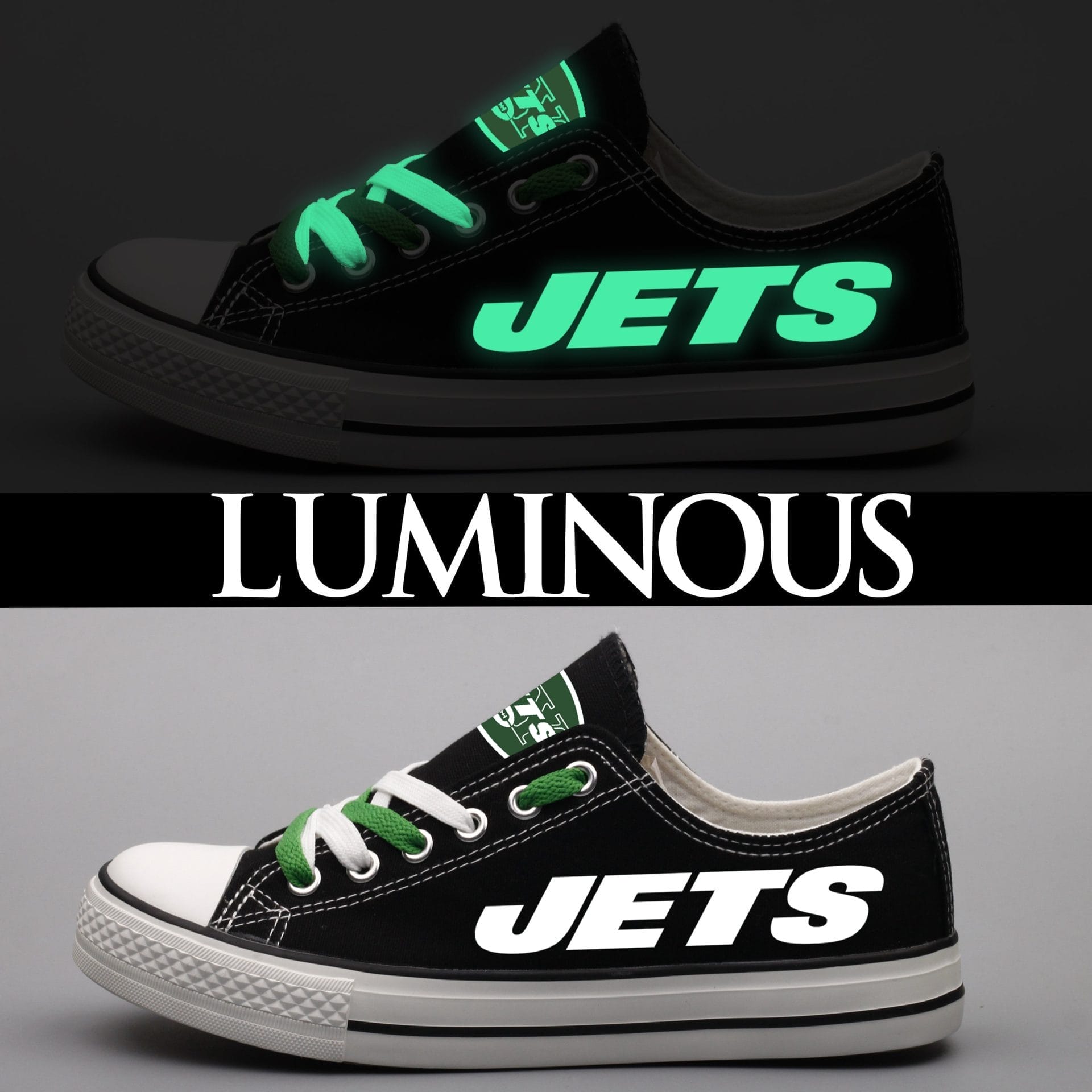 New York Jets Low Top Canvas Sport Sneakers Shoes For Men Women Fans - Image 2