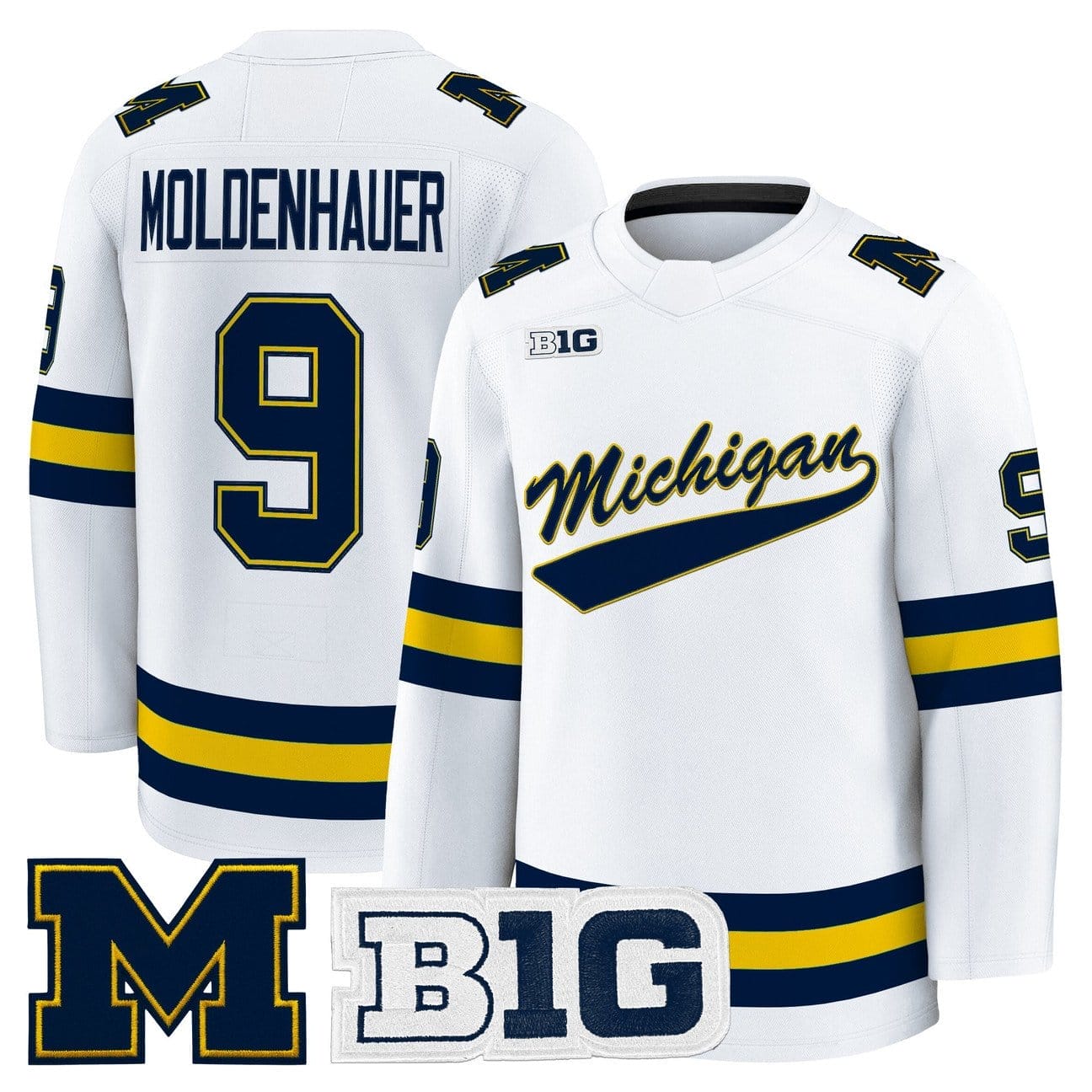 Nick Moldenhauer Jersey #9 Michigan Wolverines 2025-26 Premium All Stitched - Image 3
