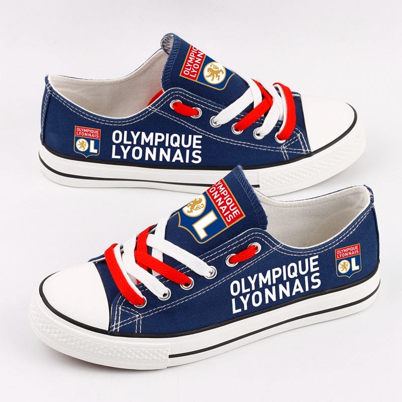 Olympique lyonnais Low Top Canvas Sport Sneakers Shoes For Men Women Fans - Image 2