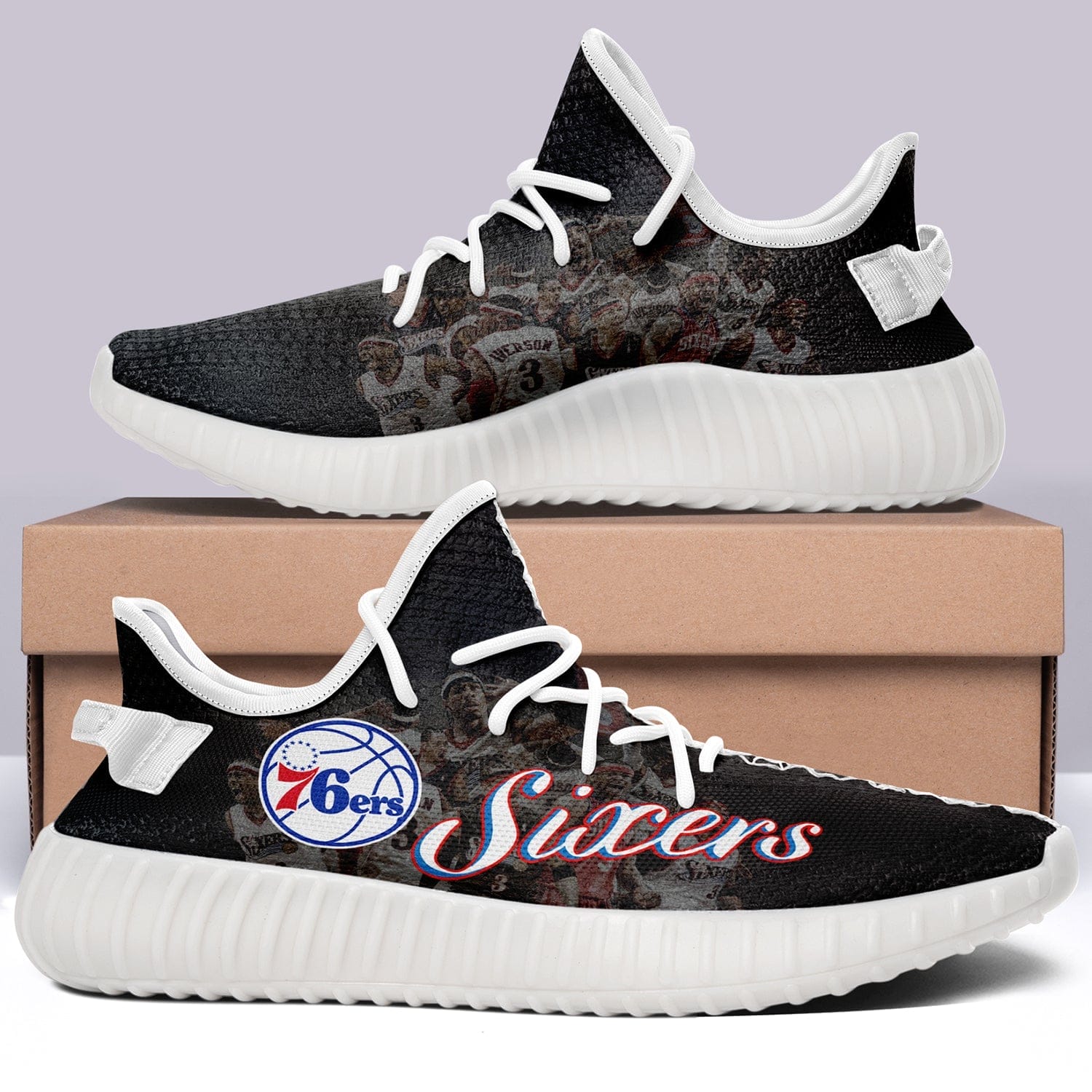 Philadelphia 76ers NBA 350v Yeezy Sneakers For Men Women Fans