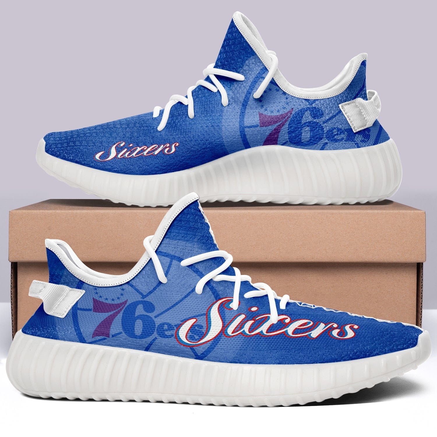 Philadelphia 76ers NBA 350v Yeezy Sneakers For Men Women Fans - Image 3