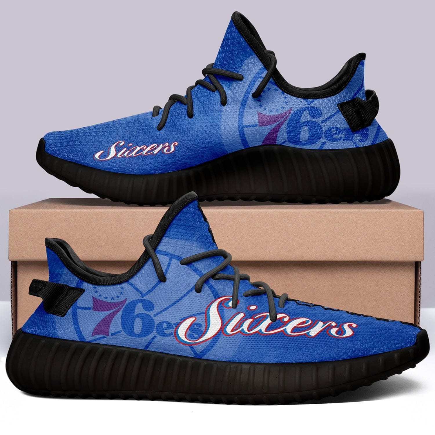 Philadelphia 76ers NBA 350v Yeezy Sneakers For Men Women Fans - Image 2