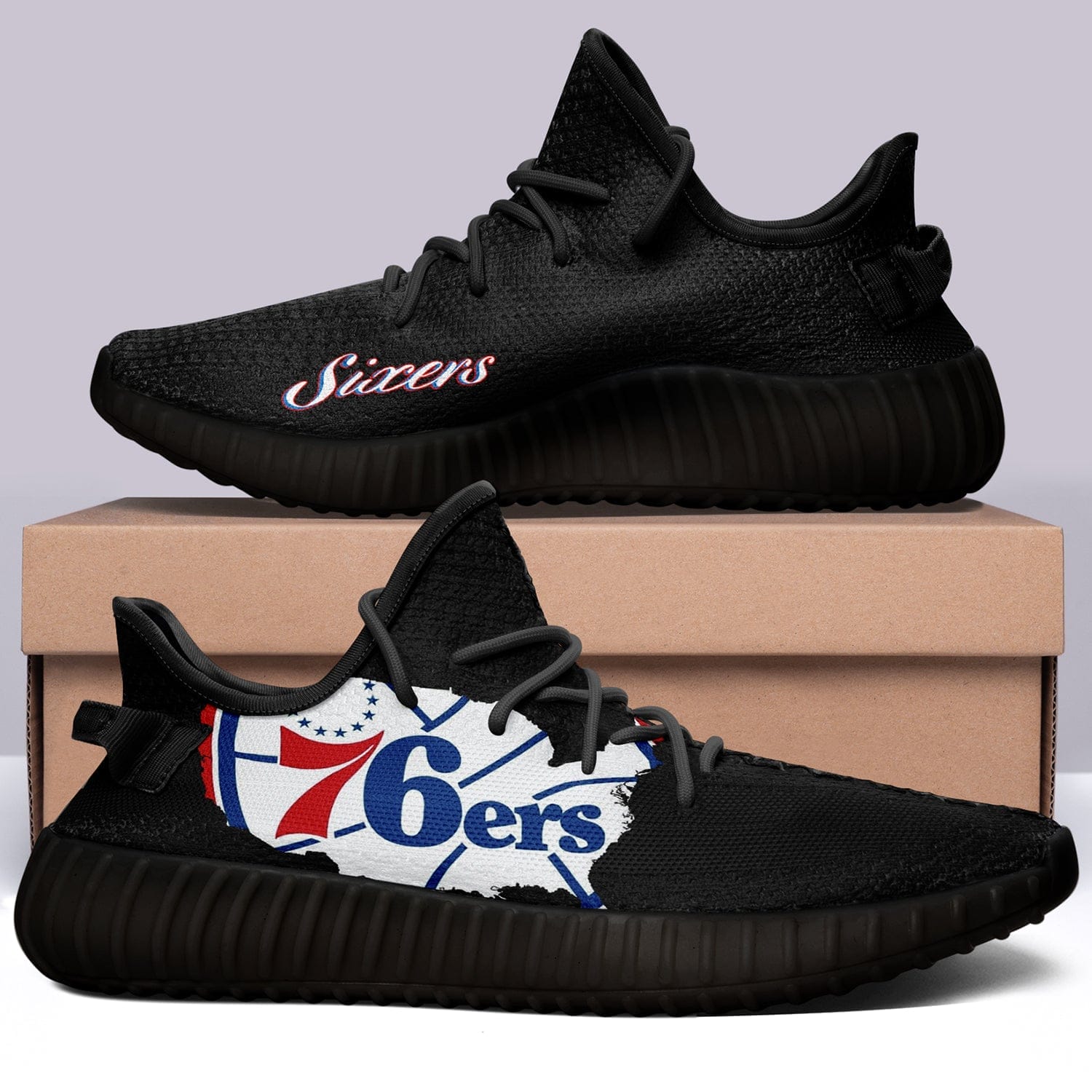 Philadelphia 76ers NBA 350v Yeezy Sneakers For Men Women Fans - Image 4