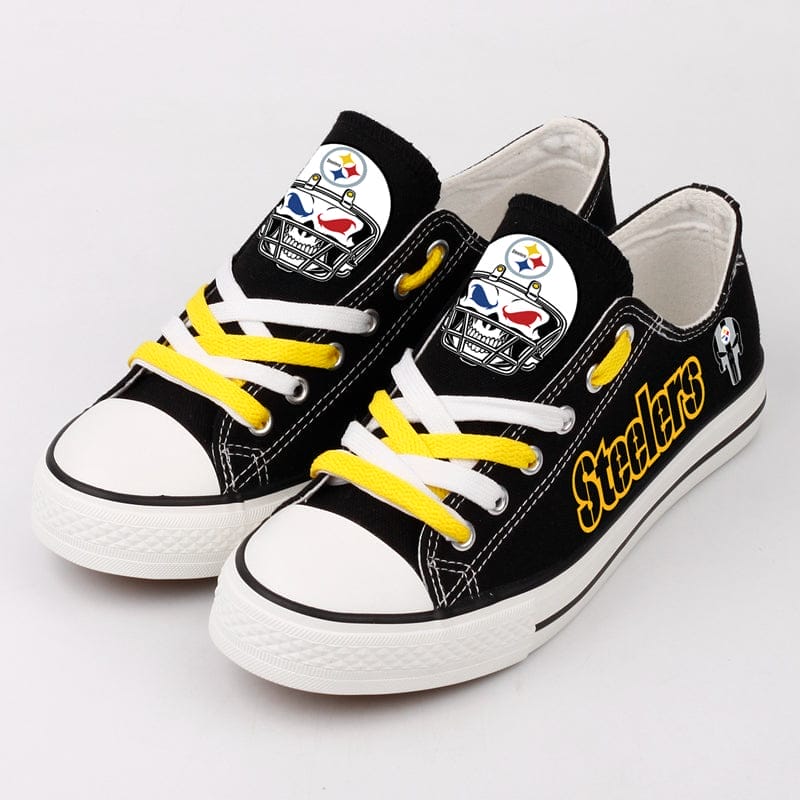 Pittsburgh Steelers Low Top Canvas Sport Sneakers Shoes For Men Women Fans - Image 3