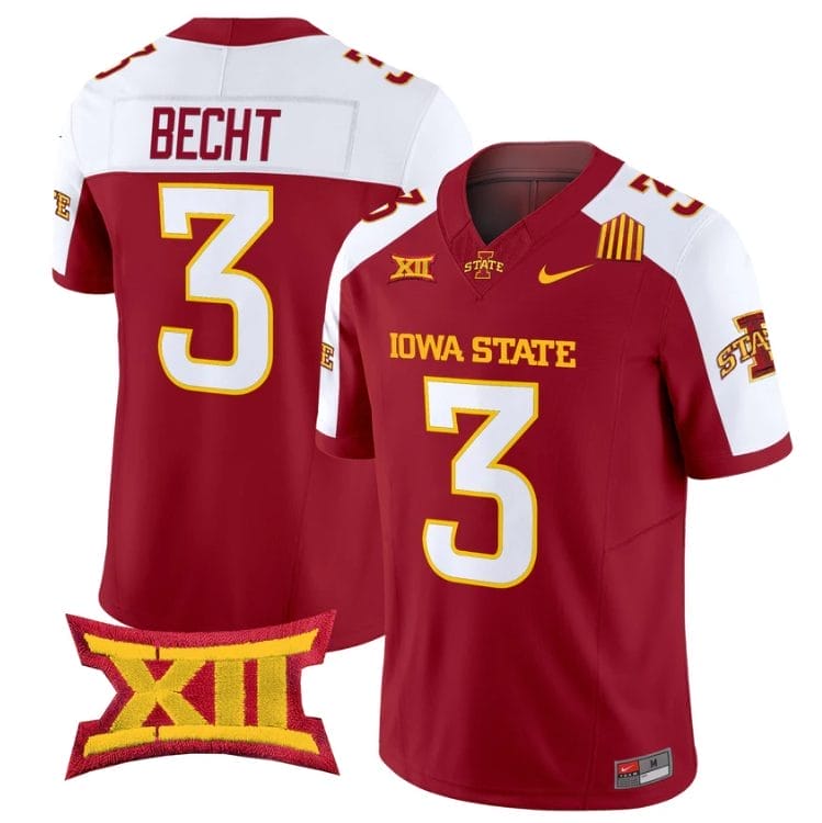 Rocco Becht Jersey #3 Iowa State Cyclones 2025 Limited Stitched Cardinal Alter