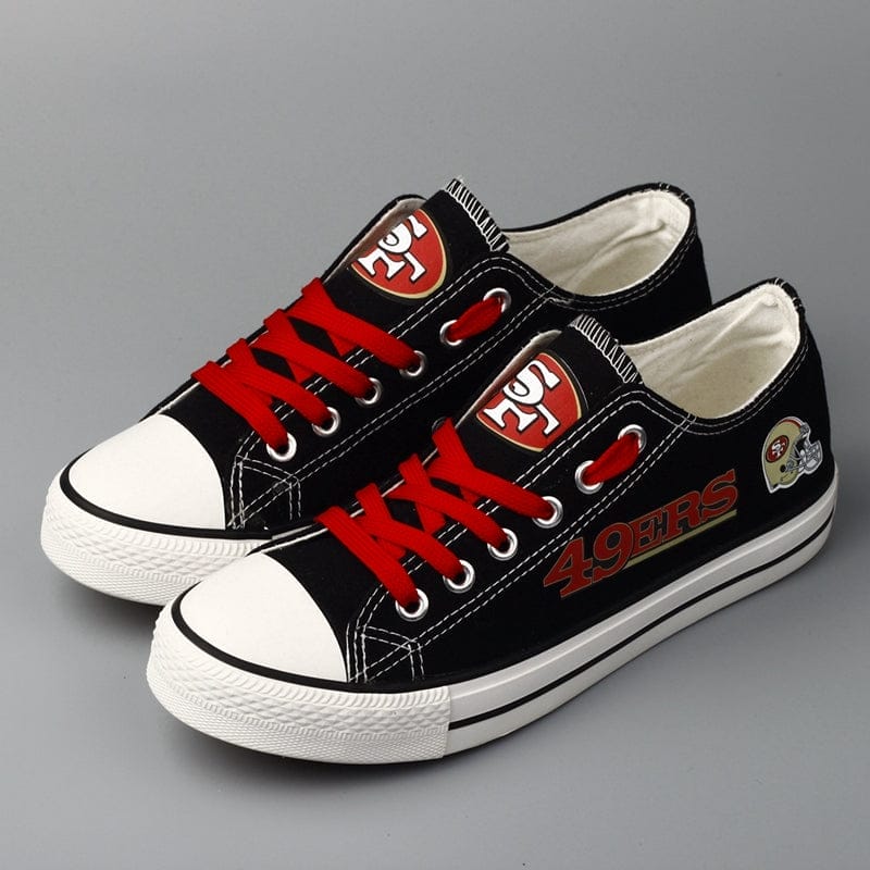 San Francisco 49ers Low Top Canvas Sport Sneakers Shoes For Men Women Fans - Image 2