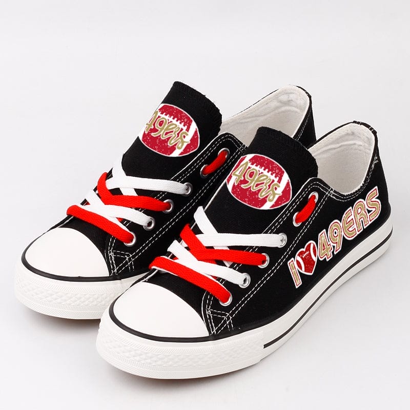 San Francisco 49ers Low Top Canvas Sport Sneakers Shoes For Men Women Fans - Image 4