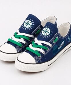 Alternative view of Seattle Mariners Limited Print Low Top Canvas Shoes Sport Sneakers For Men Women Fans