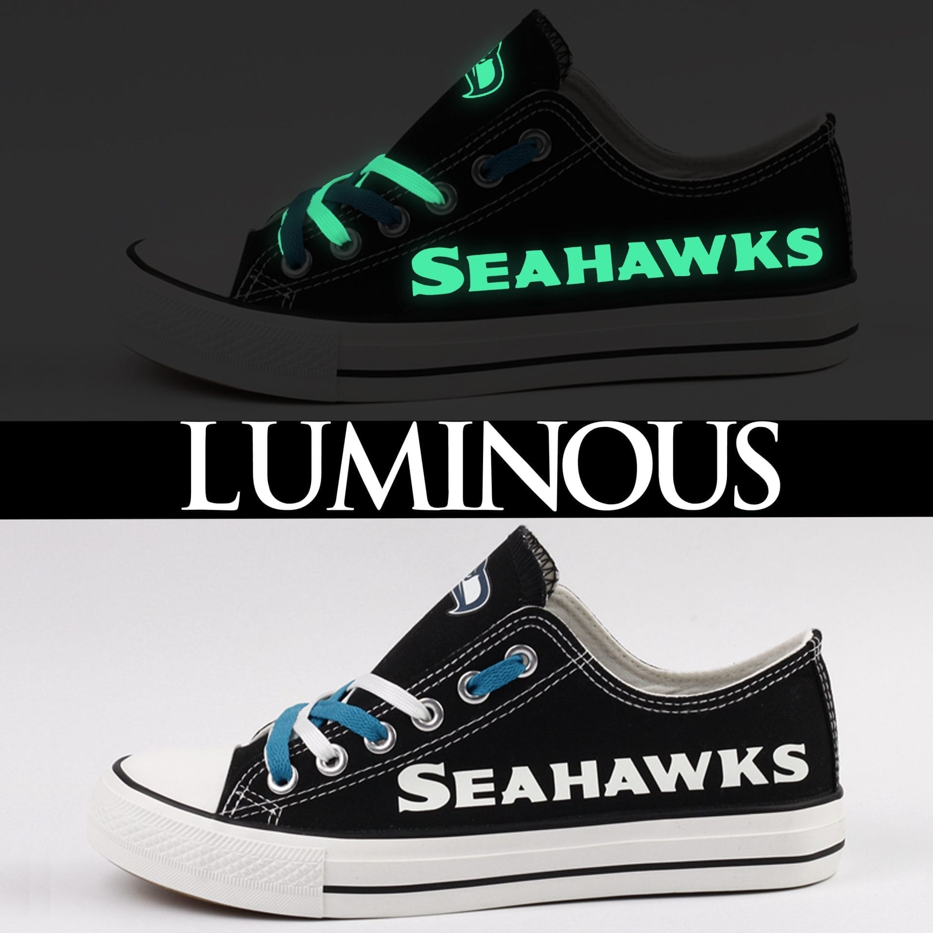 Seattle Seahawks Low Top Canvas Sport Sneakers Shoes For Men Women Fans - Image 4