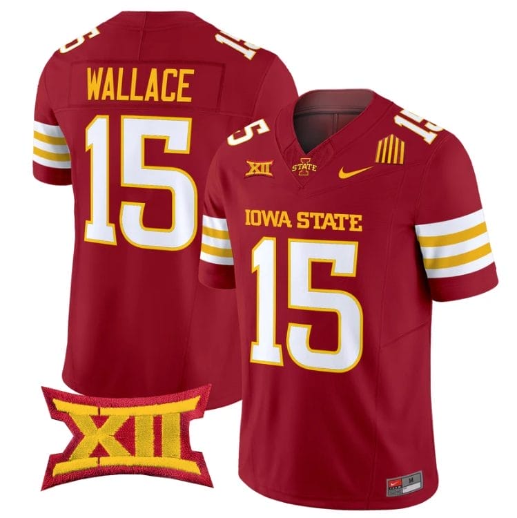 Seneca Wallace Jersey #15 Iowa State Cyclones 2025 Limited Stitched Cardinal