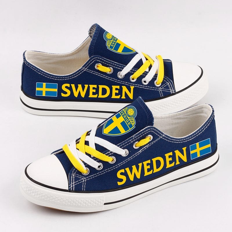 Sweden Low Top Canvas Sport Sneakers Shoes For Men Women Fans - Image 3