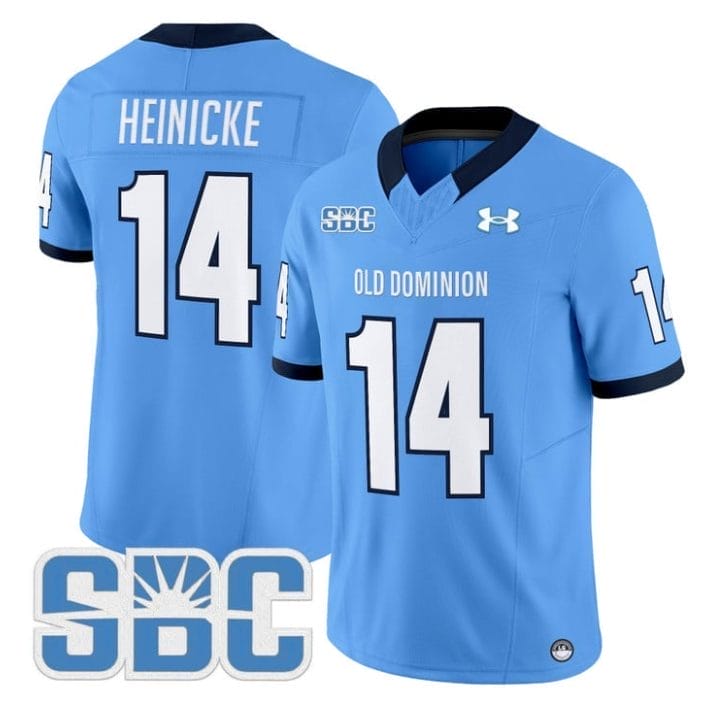 Taylor Heinicke Jersey #14 Old Dominion Monarchs 2025 Vapor Stitched Blue