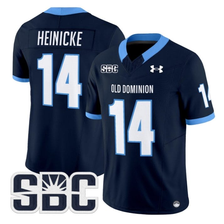 Taylor Heinicke Jersey #14 Old Dominion Monarchs 2025 Vapor Stitched Navy