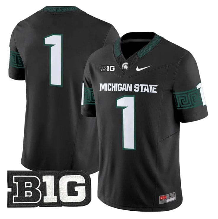 Team Jersey #1 Michigan State Spartans 2025 Vapor Limited Stitched Black
