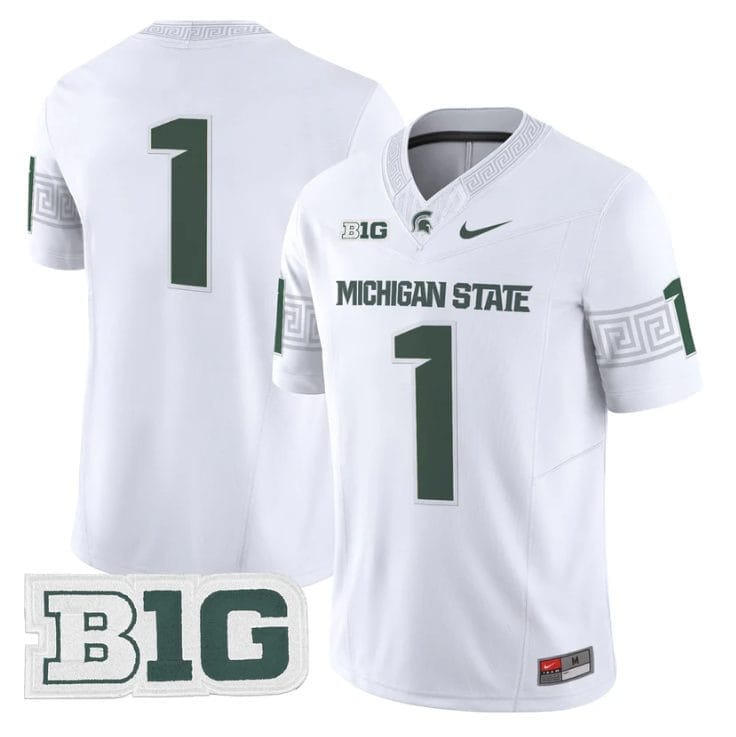 Team Jersey #1 Michigan State Spartans 2025 Vapor Limited Stitched White