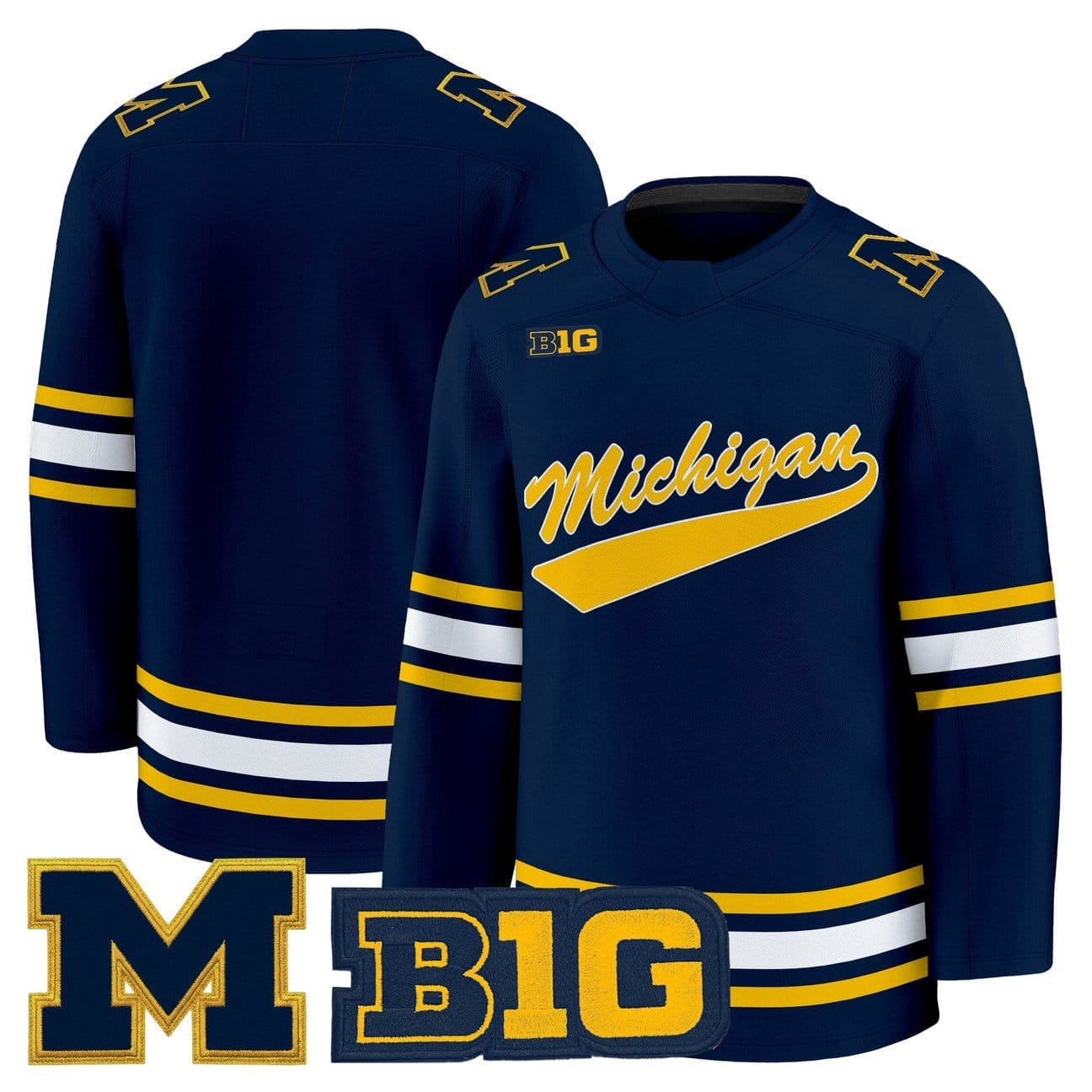 Team Jersey Michigan Wolverines 2025-26 Premium All Stitched - Image 2