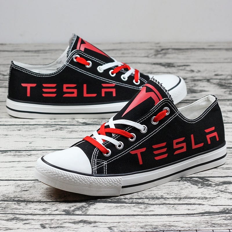 Tesla Canvas Sneakers Shoes For Men Women Fans
