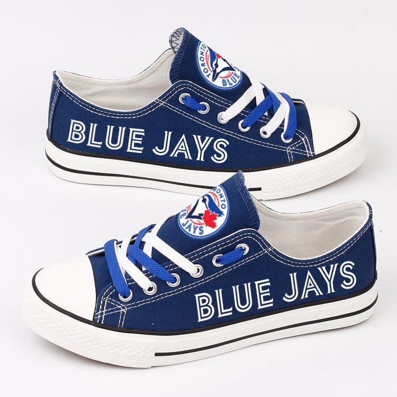 Toronto Blue Jays Limited Print Low Top Canvas Shoes Sport Sneakers For Men Women Fans