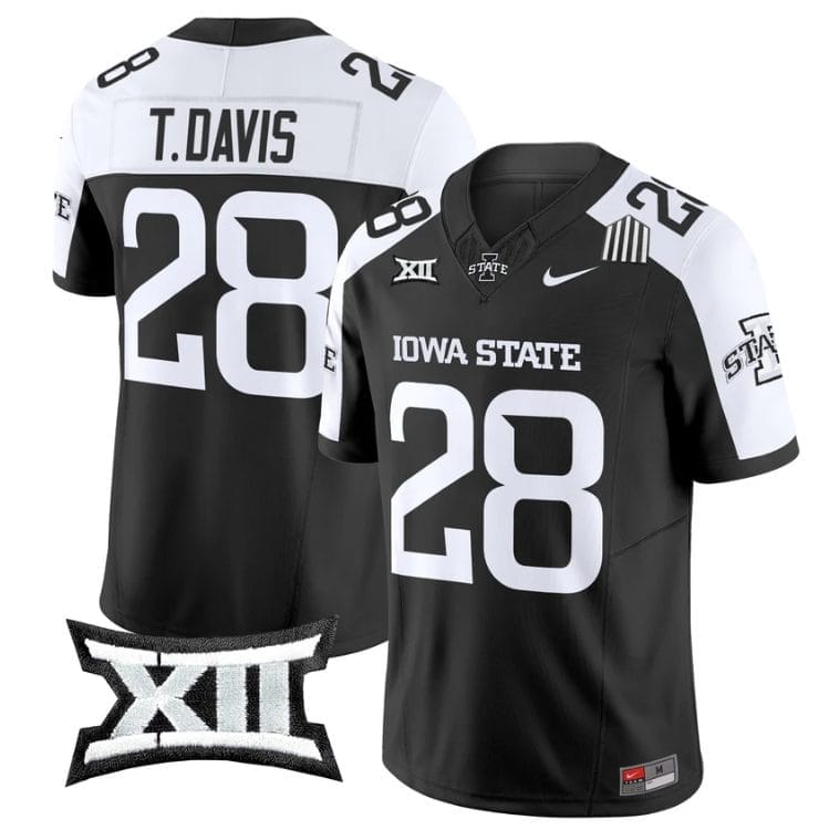 Troy Davis Jersey #28 Iowa State Cyclones 2025 Limited Stitched Black Alter