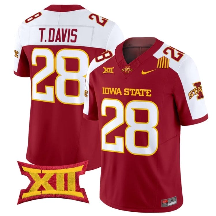 Troy Davis Jersey #28 Iowa State Cyclones 2025 Limited Stitched Cardinal Alter