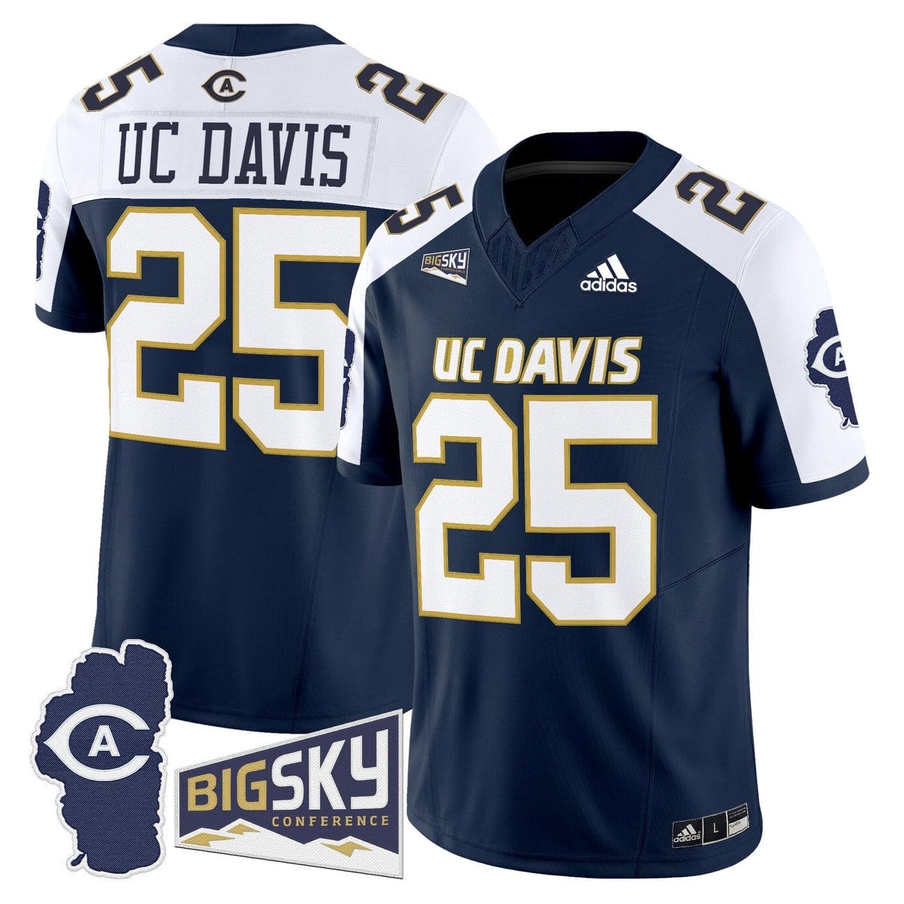 UC Davis Jersey #25 UC Davis Aggies 2025 Lake Tahoe Patch Stitched - Image 4