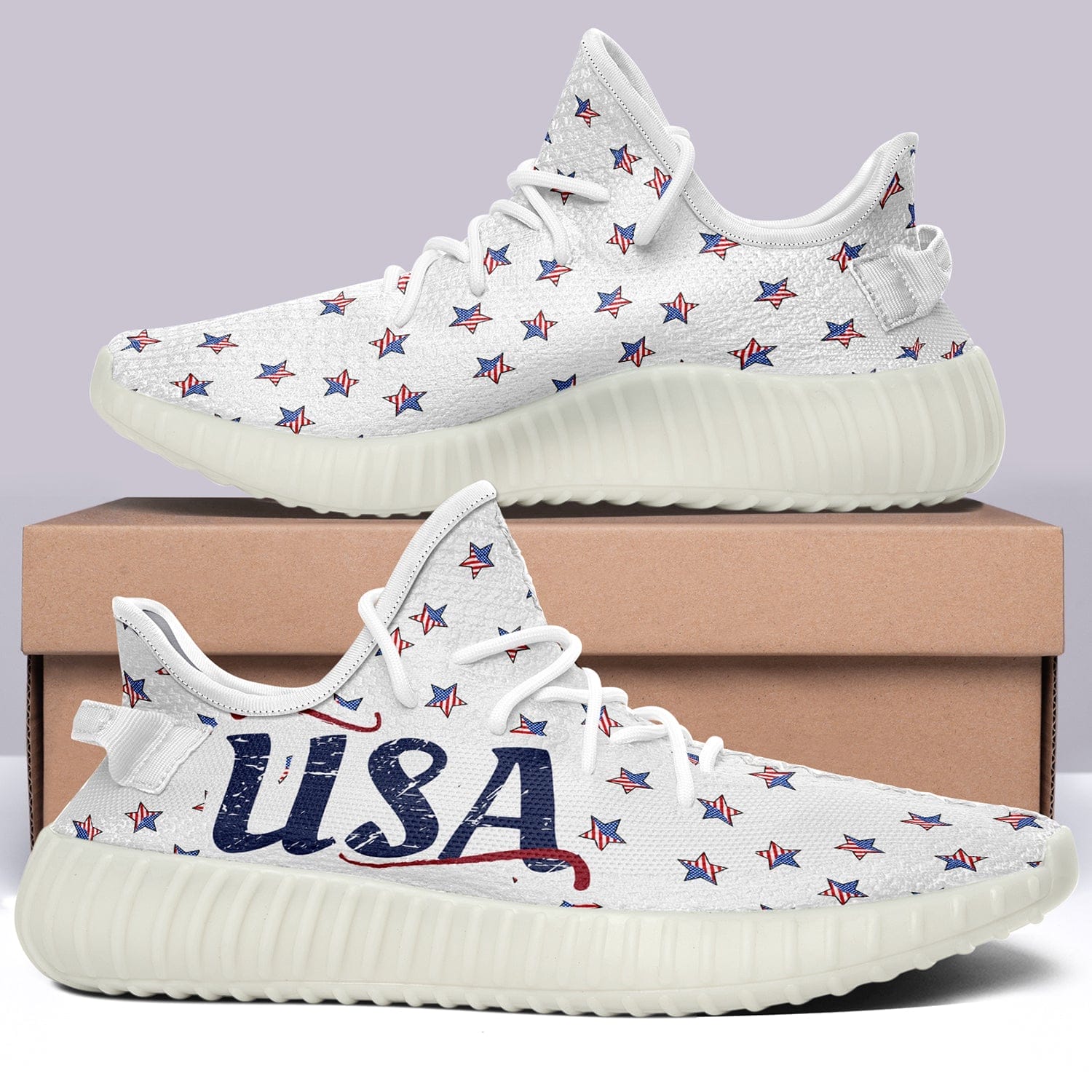 USA Flag V14 350v Yeezy Sneakers For Men Women Fans - Image 7