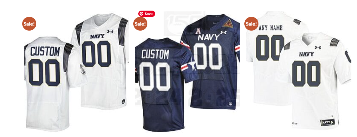 Custom Navy Midshipmen Jersey