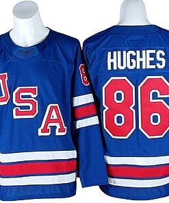 2026 Winter Olympics Team USA #86 Jack Hughes Blue Hockey Jersey