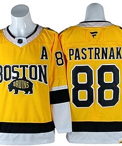 Boston Bruins #88 David Pastrnak Yellow 2026 Winter Classic Jersey