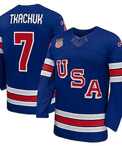 Brady Tkachuk Jersey Team USA Winter Olympics 2026 Hockey Premium STITCHED Blue