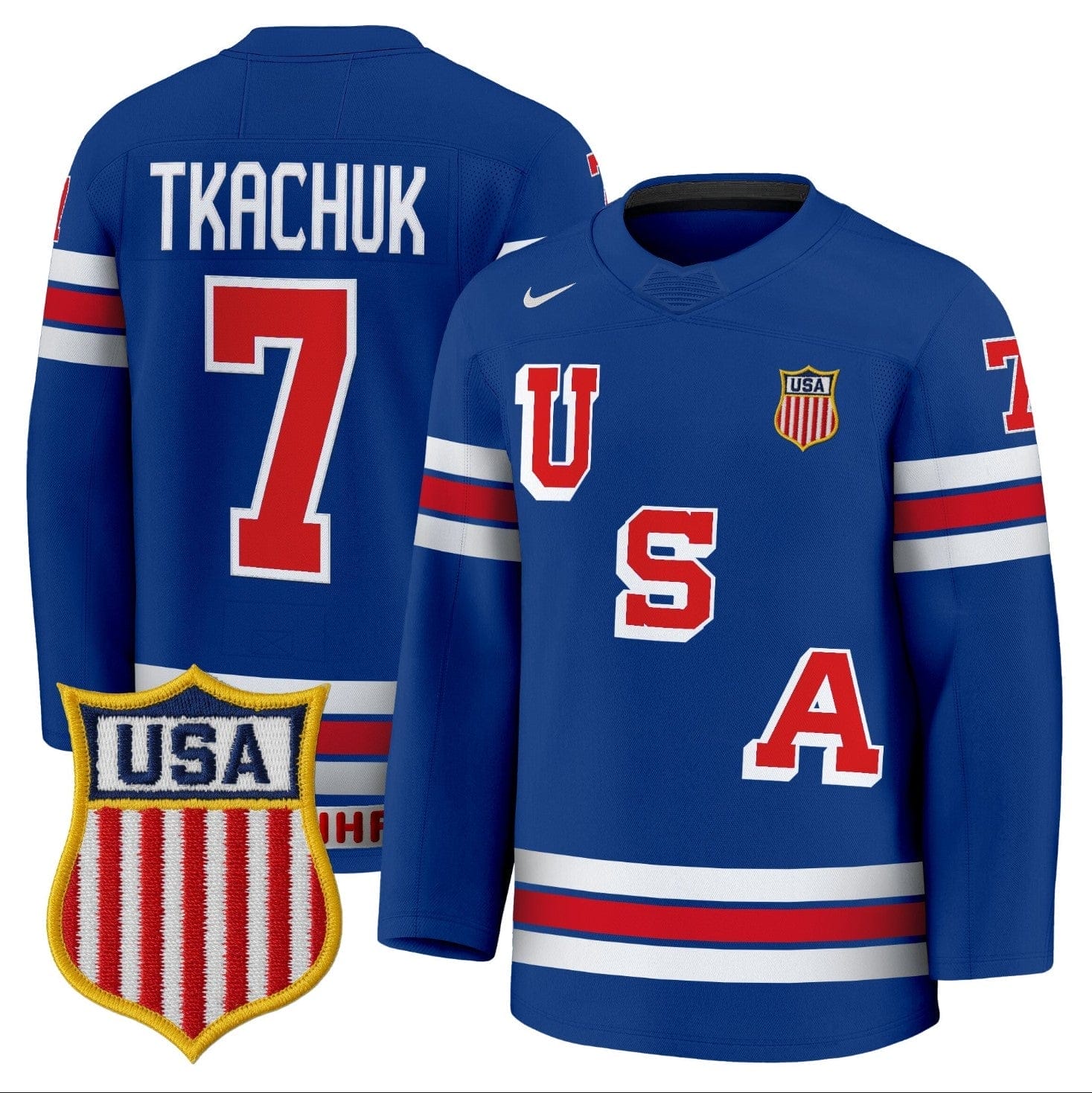Brady Tkachuk Jersey #7 USA Olympic 2026 Premium Hockey Stitched