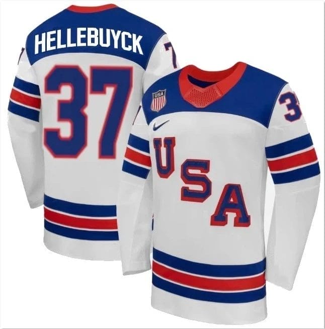 Connor Hellebuyck Jersey Team USA Winter Olympics 2026 Hockey White STITCHED